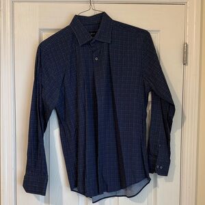 Bugatchi Dark Blue Patterned Dress Shirt